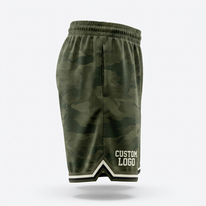 Shorts de basketball pour hommes à séchage rapide, taille élastique, longueur genou, sportifs, athlétiques, pour la gym, avec cordon de serrage, prix abordable, personnalisables OEM - Product Image 4