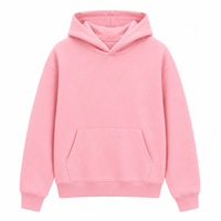 Sweat à capuche polaire oversize unisexe pour l'hiver, motif uni, poche kangourou doublée, 100 % coton, coupe ample