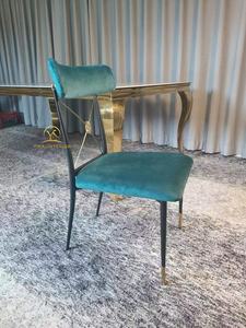 Jonathan <span class=keywords><strong>adler</strong></span> moderne sedie da pranzo in velluto oro metallo nero sala da pranzo set 6 sedie curvo schienale da pranzo sedia mobili - Product Image 3