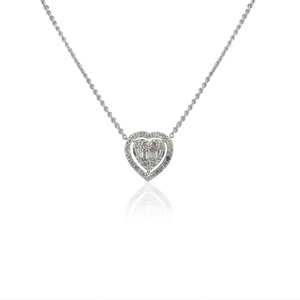 18K Solid Gold Diamond Heart Necklace IGI Certified VS1 Clarity - Product Image 3