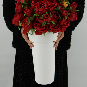Boughpot de sol en plastique de campagne durable et réutilisable bon marché, décoration de baril de plante artificielle ronde et portable <span class=keywords><strong>pour</strong></span> intérieur et extérieur - Product Image 3