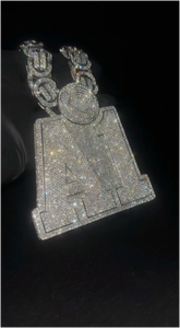 จี้ห้อยคอแบบฮิปฮอปประดับเพชรโมอิสซาไนต์ VVS เงินแท้ 925 ดีไซน์ตัวอักษรสั่งทำพิเศษ - Product Image 3