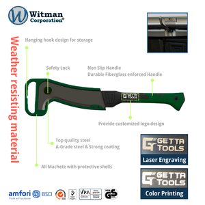 GETTA TOOLS M501 Agriculture Tool Bush Sickle Billhook Brush Hook SK5 <b>Blade</b> <b>Sharpened</b> Edge Black Oxide Finish Fiberglass TPR - Product Image 3