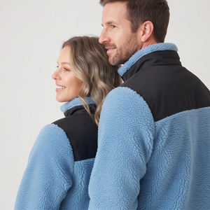 Veste d'hiver unisexe en polaire sherpa, fermeture éclair personnalisée, col montant, style vintage décontracté, coupe-vent, doublure sherpa 360g, manteau d'hiver pour homme - Product Image 4