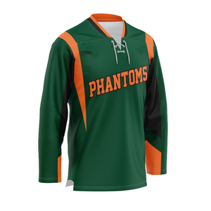 Maillot de hockey sur glace personnalisé fabriqué en usine, impression par sublimation, maille premium, patchs en sergé brodés, style col en V pour adultes et enfants - Product Image 2
