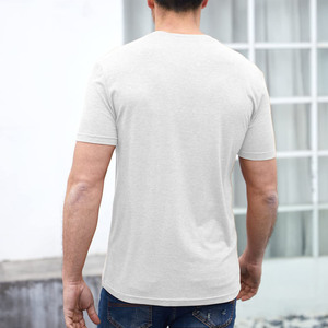T-shirts pour hommes en coton 100% surdimensionnés et boxy, streetwear, vêtements de plage, fitness, t-shirts unis pour hommes, logo brodé personnalisé - Product Image 3