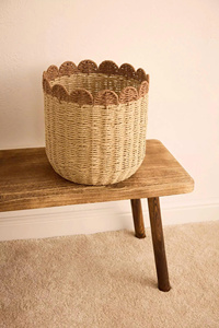 Cesta Decorativa de Papel Ecológica, Tejida a Mano, para Decoración del Hogar, Cesta de Papel Sostenible - Product Image 5
