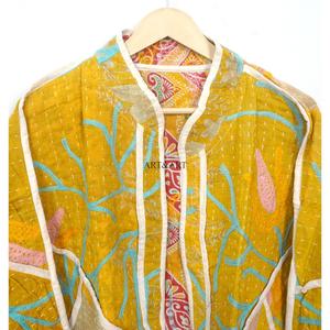 Wholesale Indian Handmade Quilted Cotton <b>Jacket</b> Vintage Kantha <b>jacket</b> for women wear with Printed Designer <b>jacket</b> full sleeve - Product Image 2