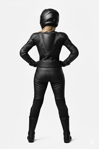 Traje de Motociclismo de Cuero Negro para Mujer - Equipamiento de Pista con Protección CE - Product Image 2