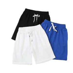 Shorts Bermuda Homme Couleur Unie avec Cordon de Serrage en Coton Respirant Taille Mi-Haute Décontracté Noir Blanc Bleu - Product Image 1