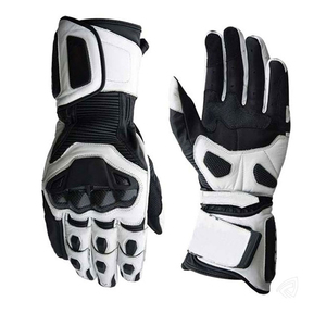 Motorcycle <b>Gloves</b> <b>Black</b> White <b>Leather</b> Wrist-Length Breathable Sporty Style Cycling Spring Autumn Polyester Lining Motorcycle <b>men</b> - Product Image 6