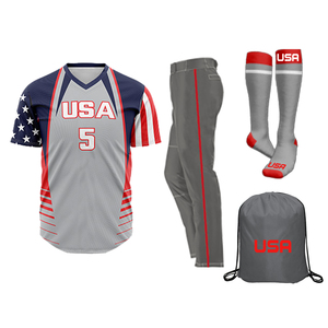Conjunto de Uniforme de Béisbol Personalizado, Jersey y Pantalones Sublimados, Venta al por Mayor para Equipos, Impresión Digital OEM, Ropa de Academia de Softbol con Cuello en V Personalizada - Product Image 2
