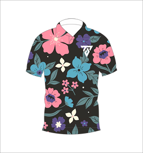 Polo pour homme à imprimé floral foncé, décontracté, à manches courtes, respirant, tendance, pour le golf - Product Image 4