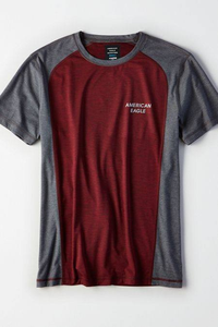 T-shirt à manches courtes pour homme, col rond, coupe classique, respirant, tricoté, noir et gris, style décontracté - Product Image 2