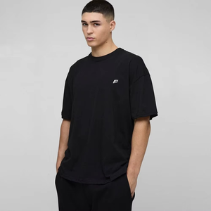 T-shirts unisexes surdimensionnés à épaules tombantes de haute qualité pour hommes, en tissu épais, avec impression graphique personnalisée, style streetwear, vente en gros USA - Product Image 1