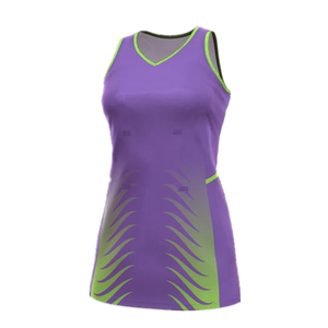 Robe de netball unisexe à manches courtes, uniforme ajusté, imprimé par transfert thermique, 100% polyester, évacuation de l'humidité, séchage rapide, logo personnalisé - Product Image 1