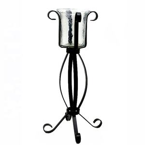 Bougeoir décoratif pour la maison en fer, design unique, noir mat, avec revêtement en poudre, bougeoir au design moderne, fait main - Product Image 1