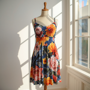 Vestido Casual Estampado hasta la Rodilla para Mujer, Vestido de Uso Diario de Poliéster y Spandex Suave y Elástico - Product Image 2