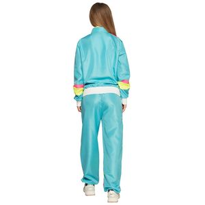 Color Blocking Track Suit Set Men Women <b>80</b> Style Sporty Jogging <b>Outfit</b> Teal Yellow Pink Knitted Polyester Breathable Spring Wear - Product Image 3