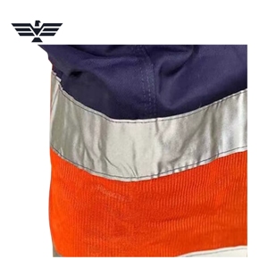 Pantalon de travail réfléchissant en polyester bleu marine fluorescent haute visibilité avec bandes de sécurité orange - Product Image 6