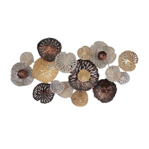 Nordic Creative Metal Wall <b>Clock</b> Silent Movement Gold Floral Wall Decor Watch for Luxury Hotel Living Room Ornament - Product Image 2