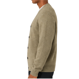 <b>Men</b> Relaxed Fit Cosy Polyester/Nylon Argyle <b>Cardigan</b> <b>Sweater</b> V Neck Button Front Knitted Warm Soft Casual Layering Winter - Product Image 3