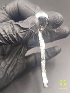 Lab Grown Diamond Iced Out B Letter Pendant Hip Hop Custom <b>Initial</b> <b>Chain</b> Luxury Bling Gold Plated Rhodium Plated Jewelry Gift - Product Image 5