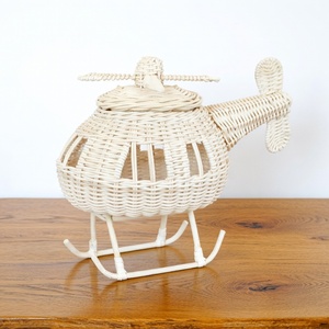 Jouet pour enfants fabriqué à la main, petit avion en rotin pour bébés, design mignon, avions et hélicoptères tressés - Product Image 6