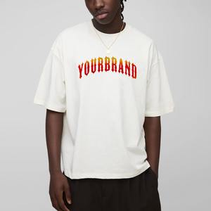 Camiseta de Verano 100% Algodón, Corte Holgado, Estilo Urbano, Jersey de Fútbol, Oversize, para Hombre, con Estampado Gráfico, MOQ Bajo - Product Image 4