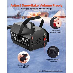 Macchina per Neve Portatile Super Silenziosa da 1300W, Generatore di Fiocchi di Neve per Interni/Esterni con Telecomando Wireless e Fonte di Alimentazione da 2000W - Product Image 4