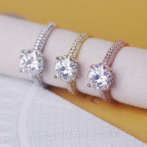 Bijoux de luxe 2ct ague de fiançailles <span class=keywords><strong>en</strong></span> argent sterling 925 avec diamants moissanite, bague de fiançailles, bijoux Destiny - Product Image 4