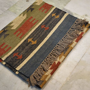 Tapis en jute tissé à la main de qualité supérieure, tapis kilim réversible, fibre naturelle durable, décoration pour la maison et l'hôtellerie - Product Image 1