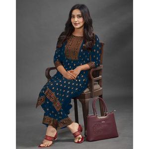 ลายพิมพ์เรยอนฟอยล์แฟนซีเย็บเต็ม kurti กับ palrama - Product Image 1