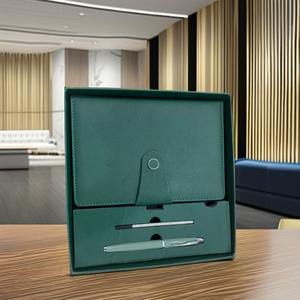 Juego de cuadernos de cuero de tapa dura personalizado de primera calidad, regalo de papelería para eventos corporativos con bolígrafo para promoción - Product Image 1
