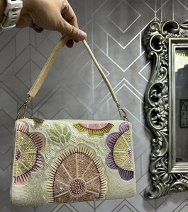 Designer <b>Seed</b> Bead Crossbody Handbag ZIP Closure Waterproof Large Capacity Elegant Handmade Beaded Embroidery Adjustable Outdoor - Product Image 2