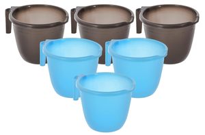 Mug de salle de bain en plastique 1 litre, lot de 1, noir et bleu ciel - Product Image 2