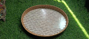 ชุดถาดหวายสุดหรูพร้อมถาดเสิร์ฟลายหอยมุกฝังด้วยมือสำหรับตกแต่งบ้านและของขวัญในเทศกาล - Product Image 6