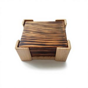Sous-verre en bois écologique de style bohème pour le Nouvel An, forme carrée de 10 mm, vente en gros, exportateur, fabricant de vaisselle en bambou - Product Image 1