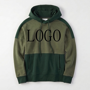 Sweat-shirts à capuche personnalisés de haute qualité pour hommes, tailles américaines, pour streetwear, coupe oversize, color block - Product Image 1