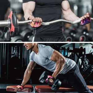 Guantes de levantamiento de pesas con soporte acolchado para la palma y medio dedo para hombres y mujeres, agarre duradero para entrenamiento, ejercicio, fitness y gimnasio - Product Image 6