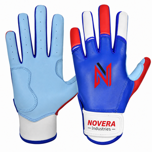 NOVERA INDUSTRIES Custom Made Latest New Model Sheepskin Leather Professional Lightweight Breathable Hook Loop Batting <b>Gloves</b> - Product Image 3