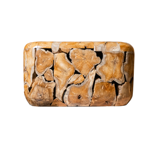 Mesa de Centro ARTERRA Premium Hecha a Mano, Diseño Rústico de Cubo de Madera, Diseño de Raíz de Teca Natural, Mueble Moderno para Sala de Estar - Product Image 2