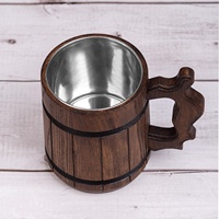 Jarra de Cerveza de Madera Vintage Tallada a Mano, Ecológica, con Acabado Pulido Espejo, para Café, Cerveza, Jugo, para Restaurantes, Venta al Por Mayor Personalizada
