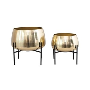 Macetero nórdico de bronce, soporte de hierro, estilo americano, de lujo, para decoración de jardín, Hotel y casa - Product Image 3