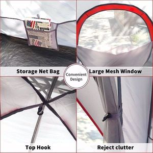 Tenda da Campeggio a Doppio Strato per 6 Famiglie, Impermeabile, Antivento, con Tetto Antipioggia, Grandi Finestre a Rete, Facile da Montare, per 2 Persone - Product Image 5
