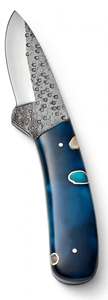 Cuchillo de Utilidad para Camping al Aire Libre, Forjado a Mano, con Hoja Fija y Mango de Resina Azul - Product Image 2
