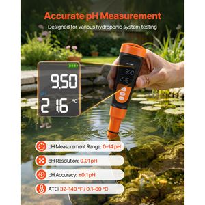 Misuratore di pH con Sonda Impermeabile IP68, Range 0-14 pH, Display VA, RS485, Kit Tester Tascabile con Polvere di Calibrazione Inclusa - Product Image 2