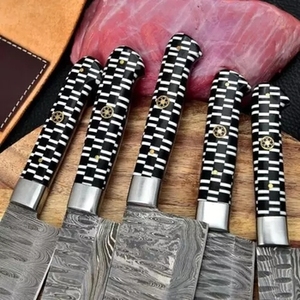 Custom Hand Forged Damascus Steel Chef <b>Knife</b> <b>Set</b> Pakka Wood Handle <b>Sharp</b> Blade for Daily Kitchen Use Vegetable Cutting - Product Image 2