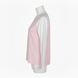 Camisetas de Béisbol Raglán Personalizadas para Mujer, Cuello Redondo Informal, Manga Larga, Dobladillo Curvo, Camiseta de Manga Larga, Top Personalizado con Cuello Redondo - Product Image 4