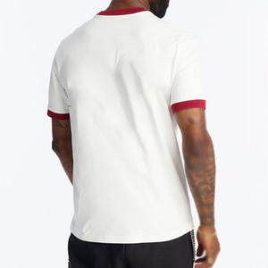 Camiseta estilo Ringer para hombre al por mayor de fábrica, algodón de 250 GSM de alto gramaje, estilo urbano, cuello en contraste, marca privada, suministro OEM ODM - Product Image 3